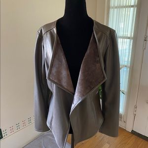 Chico's Faux Leather Blazer/Jacket Size 1 - NWOT